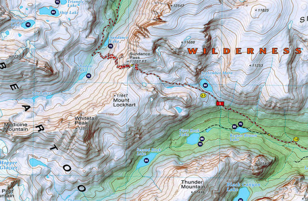 Beartooth Mountains Map Absaroka Beartooth Wilderness   Brtooth Map 600x392 