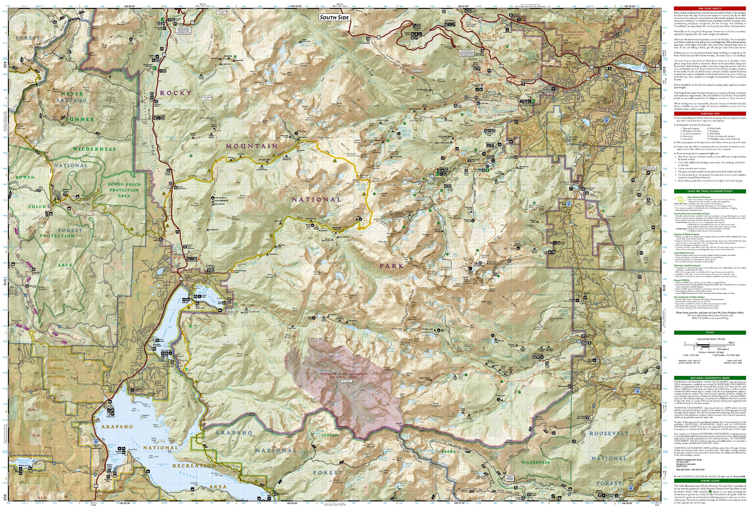 Time Zones Map Rocky Mountain National Park Elevation Map