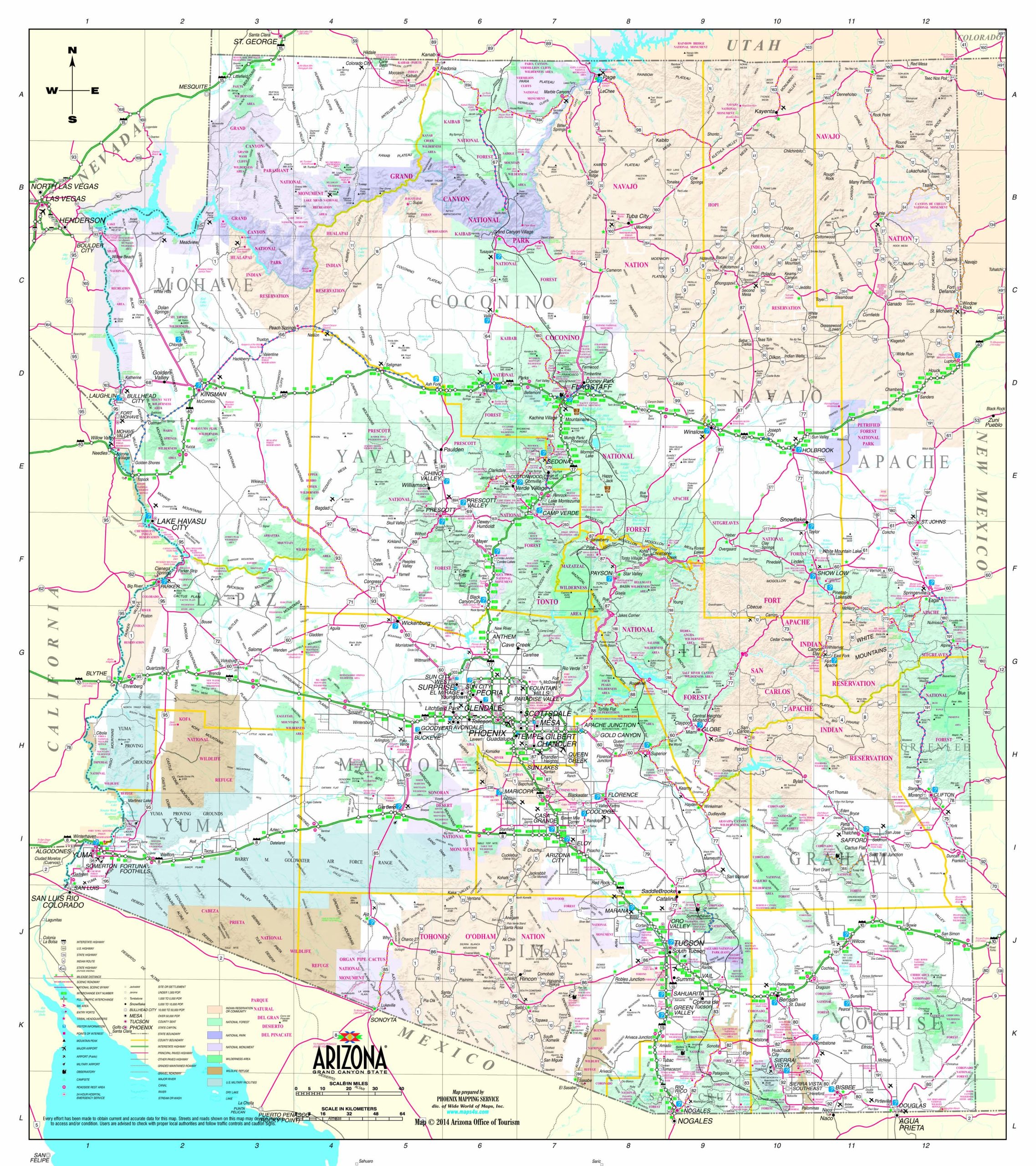 Arizona State Highway Map